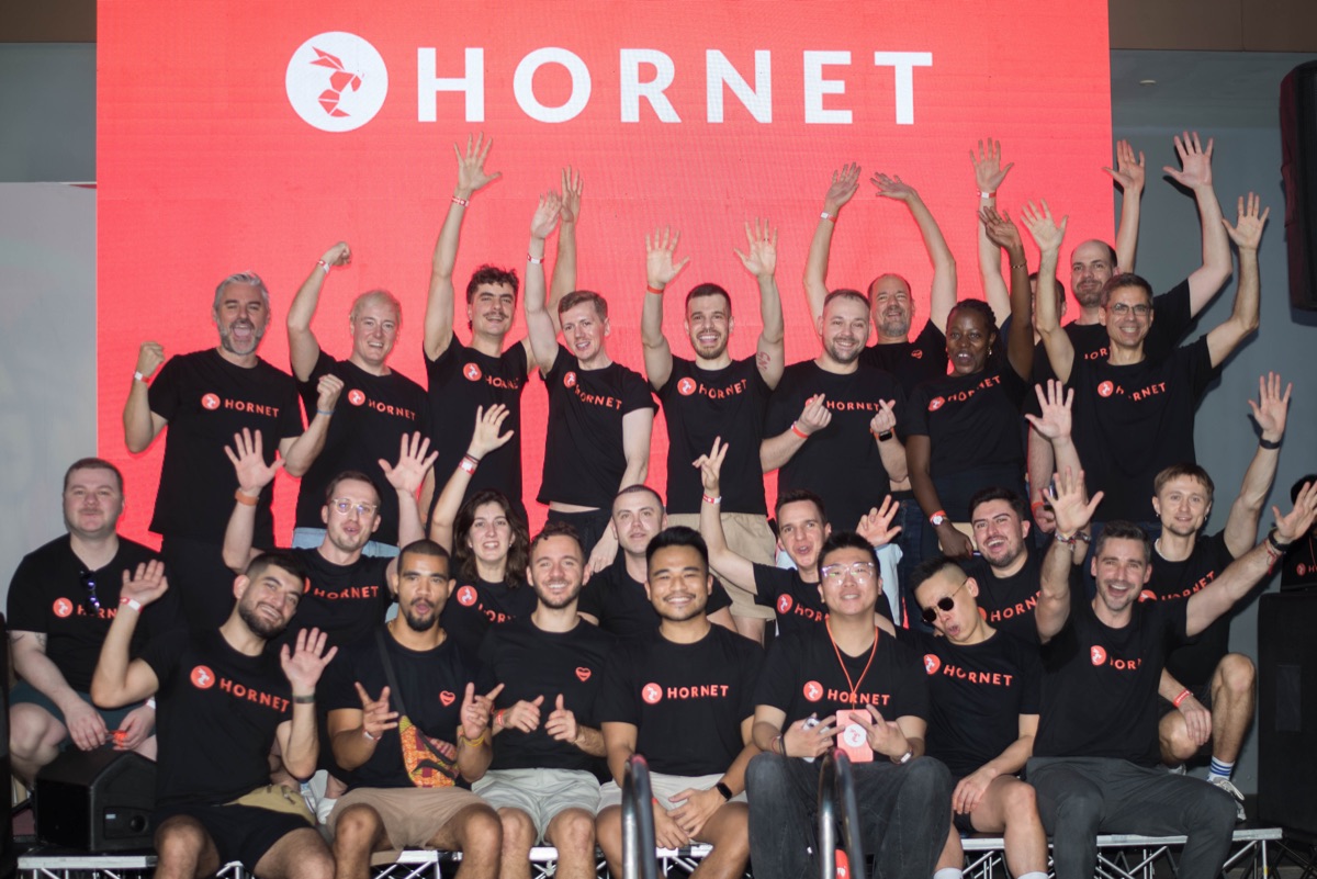 The Hornet team together at a company meet-up