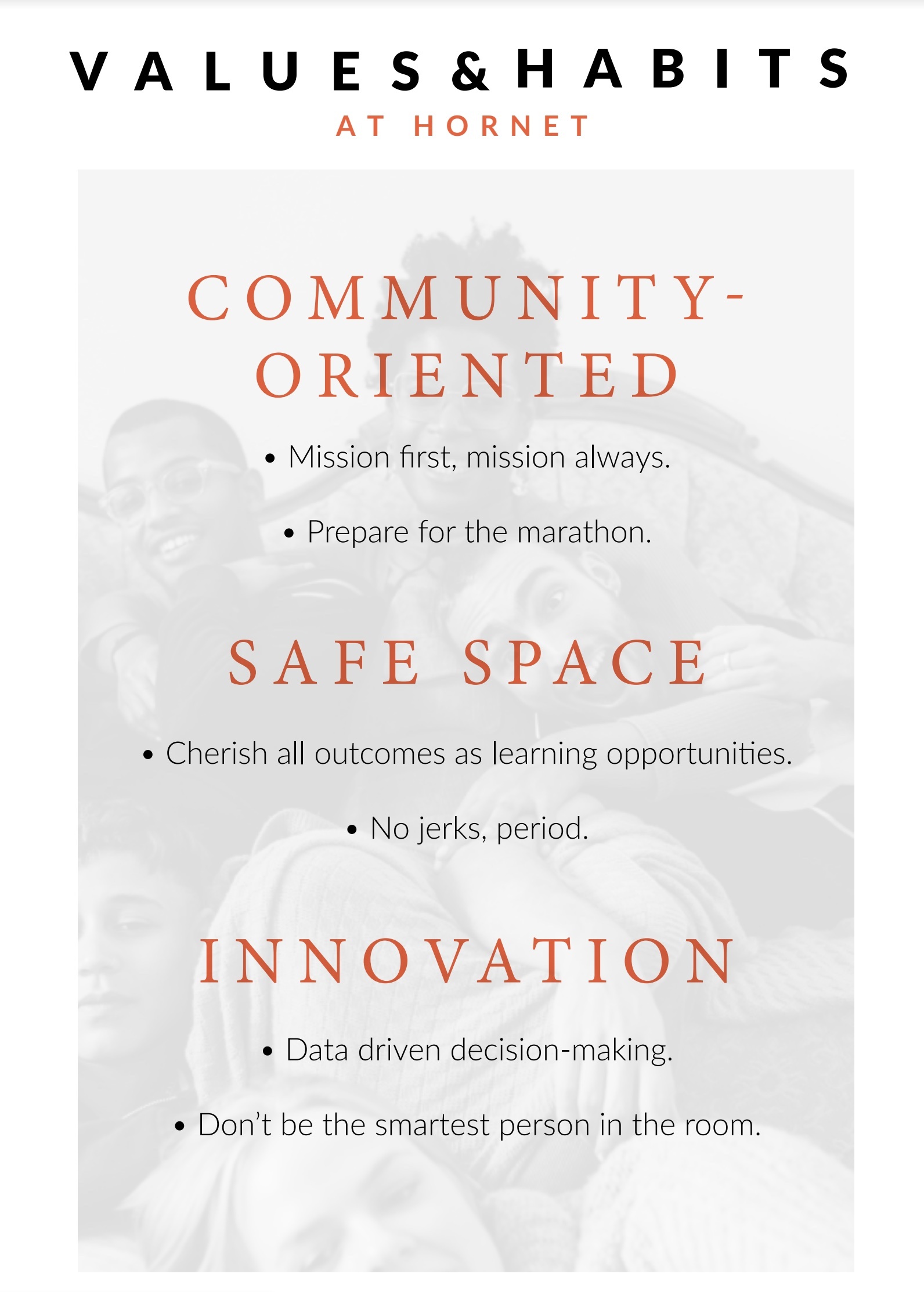 Hornet company values